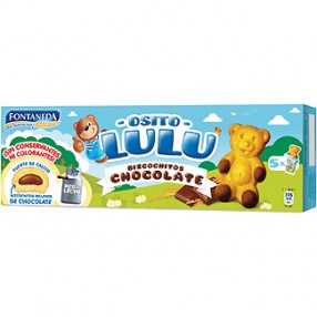 FONTANEDA OSITO LULU Galletas de bizcocho relleno de chocolate paquete 150 grs